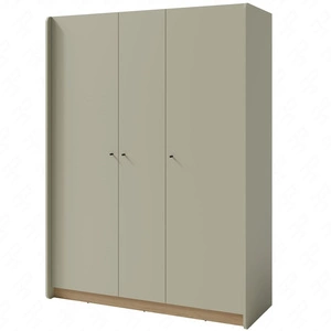 Kleiderschrank Olivio 145 cm Eukalyptus / Balkoneiche dune modernes Design schwarze Griffe ABS-Finish