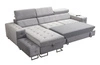 Ecksofa mit Schlaffunktion Hampton beige linke Seite stilvolle Steppung auf dem Sitz weicher Polsterstoff Ecksofa mit Verlängerung