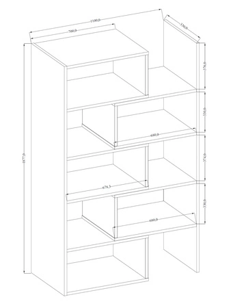 Carl Eiche artisan hohes Bücherregal ideales Bücherregal für ein Büro, Arbeitszimmer oder Jugendzimmer mit der Möglichkeit es zu erweitern
