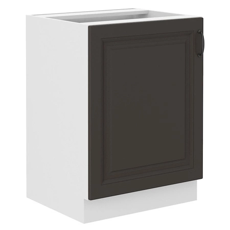 Stehender Küchenschrank mit Regal Silber 60 D 1F BB dampf-, hitze- und spritzwasserbeständiger Schrank