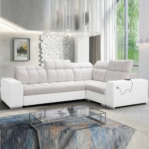 Ecksofa mit Schlaffunktion Luigi II hellbeige/weiß rechtes Ecksofa mit Bettkasten für den täglichen Liegekomfort