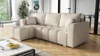 Ecksofa mit Schlaffunktion Linco hellbeige universal Ecksofa für Wohnzimmer mit modernem Design aus Boucle-Stoff
