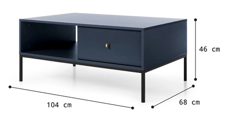 Möbelset Mono Dunkelblau Minimalistisches Design Wohnzimmermöbelset oder für das Wohnzimmer stilvoller goldener Griff