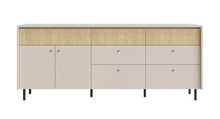 Kommode Cappo 204 cm sandbeige / Eiche geölt modernes Design Kommode für Wohnzimmer einzigartige gedeckte Farben