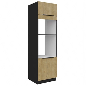 Küchenhochschrank Crotone 60 DPM-210 2F schrank für Einbauherd und Mikrowelle dampf- und hitzebeständig