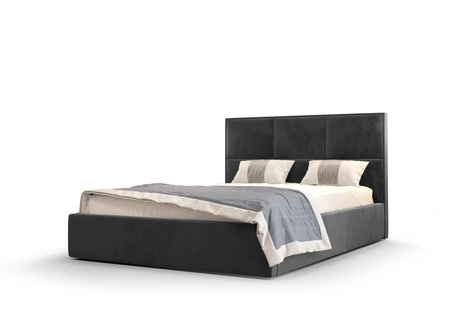 Polsterbett Hestia 180x200 mit Stauraum Grau moderner skandinavischer Stil mit bequemem Kopfteil