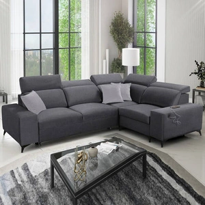 Ecksofa mit Schlaffunktion Kelly Sleek II graphit rechts elegantes Ecksofa für Wohnzimmer aus strapazierfähigem Webstoff