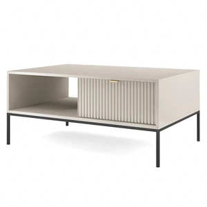 Couchtisch Lovro beige mit Schubladen modernes Design auslaufsichere Platte