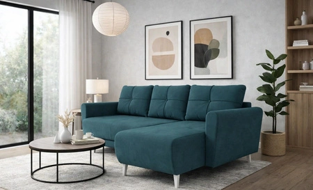 Ecksofa mit Schlaffunktion Felicie türkis Universal-Ecksofa stilvolles Design das sich in jede Einrichtung einfügt