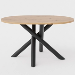 Lyon Tisch 100x138 cm artisan Eiche / schwarz stilvoller Esstisch auf Designer Spider Beinen höhenverstellbar