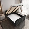 Verlan 160x200 Polsterbett in Graphit mit modernem Staukasten im skandinavischen Stil mit gestepptem Kopf- und Fußteil