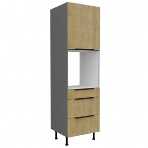 Corsico 60 DPS-215 3S 1F Backofenschrank mit Schubladen feuchtigkeitsdichte Metallgriffe