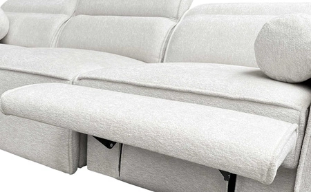 Ecksofa mit Schlaffunktion Viano VIII Lux grau Esche links Design-Ecksofa mit ausziehbarem Fußteil Bettzeug-Container