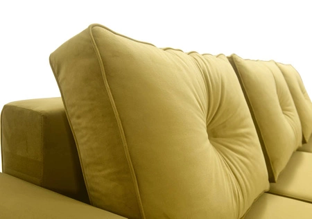 Ecksofa mit Schlaffunktion Terni gelb rechts praktisches und funktionelles Ecksofa mit geräumigen Behältern für Bettzeug