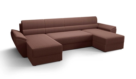 Ecksofa mit Schlaffunktion Fogu U II Indisch rosa bequemes Ecksofa mit bequemen Armlehnen interessanter Designcontainer für Bettzeug