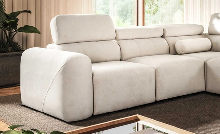 Ecksofa mit Schlaffunktion Cantare VIII ziegelrot rechts geschmackvolles Ecksofa mit verstellbaren Kopfstützen Bettzeugcontainer