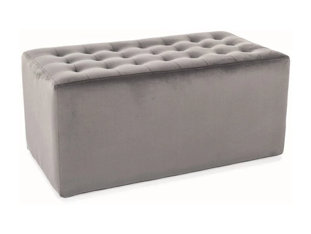 Lori Pouffe 76 cm grau idealer Fußhocker schmutz- und kratzfest Sitzpouffe mit bequemer Sitzfläche zart gesteppt