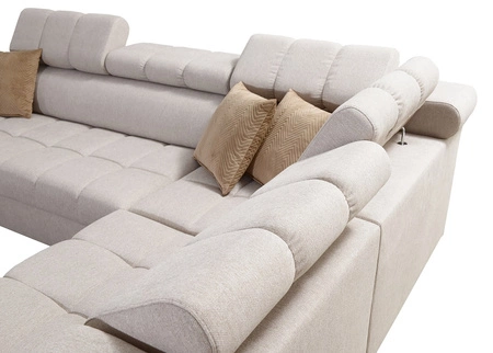 Ecksofa mit Schlaffunktion Bolmso III mint rechts Ecksofa mit Bettzeugcontainer Vollauszug in der Seite des Möbels