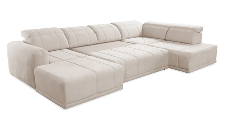 Ecksofa mit Schlaffunktion Cetara VI grau Esche links komfortables und stilvolles Ecksofa mit verschiebbaren Rückenlehnen