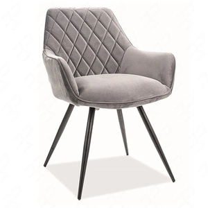 Line gepolsterter Stuhl grau moderner und funktioneller Eimerstuhl mit Metallbeinen