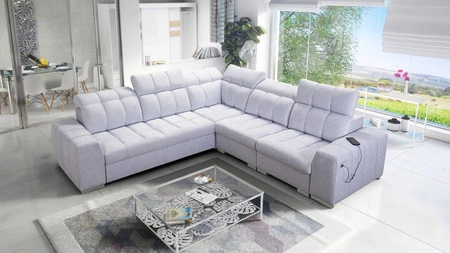 Ecksofa mit Schlaffunktion Luigi III grau Esche rechts bequemes Ecksofa für das Wohnzimmer perfekt für die tägliche Entspannung