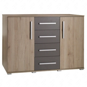 Kommode Dione 130 cm san remo hell / Esche modernes Möbeldesign Kommodenkante mit speziellem ABS-Furnier verarbeitet