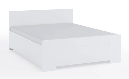 Bett Rico 160x200 cm mit Bettzeugablage weiß ideales Bett für ein Schlafzimmer mit ABS-Furnier umrandet zeitloses Design