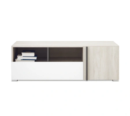 TV Schrank Remona 120 cm Eiche wilton weiß / weiß / anthrazit ideal für das Jugendzimmer funktionaler TV-Schrank