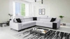 Ecksofa mit Schlaffunktion Alcamo III grau Esche links Funktionelles Ecksofa mit einer Schublade in der Seite zwei Behälter für Bettzeug