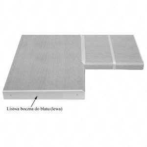 Seitenabschlussleiste links für Küchenarbeitsplatte 28 mm Aluminium