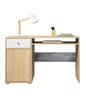 Schreibtisch mit Schublade Cary 125 cm Biskuit Eiche / weiß / Beton stilvoll und funktional für Jugend- oder Kinderzimmer