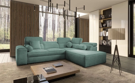 Ecksofa mit Schlaffunktion Viano VII patina rechte Ecke trendig und stilvoll mit verstellbaren Kopfstützen Zierkissen