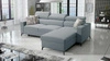 Ecksofa mit Schlaffunktion Savona arctic blue rechts elegantes Ecksofa mit verstellbaren Kopfstützen Ziernähte