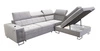 Ecksofa mit Schlaffunktion Hampton VII navy blue rechtes Ecksofa für Zimmer aus Samtstoff mit glatter Oberfläche