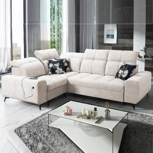 Ecksofa mit Schlaffunktion Buffalo II creme links funktionelles und stilvolles Ecksofa mit verstellbaren Kopfstützen