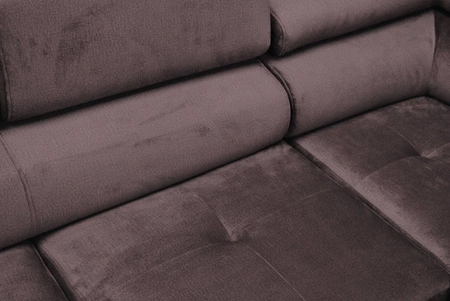 Ecksofa mit Schlaffunktion Ganta grau rechte Seite moderner Veloursstoff garantiert höchsten Komfort und Funktionalität