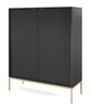 Kommode Lovro 104 cm schwarz modernes Design Kommode mit Gold-Accessoires bereichert wird Liebhaber der expressiven Interieur begeistern