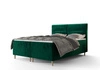 Boxspringbett Voltera 140x200 Flaschengrün moderner skandinavischer Stil mit charakteristischem Kopfteil