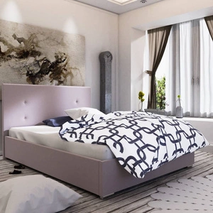 Reus Polsterbett 180x200 puderrosa mit modernem Kopfteil ideal für Schlafzimmer