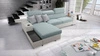 Ecksofa mit Schlaffunktion Provo arktikblau/weiß linkes Ecksofa mit Bettzeugablage und Funktionserweiterung