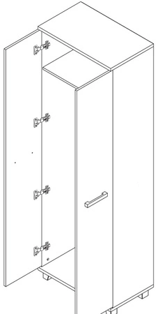 Kleiderschrank Maximus 68 cm weiß modernes Möbeldesign hochwertige Verarbeitung Kleiderschrankkanten mit einem speziellen Furnier verarbeitet