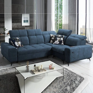 Ecksofa mit Schlaffunktion Buffalo II blau rechts funktionelles und stilvolles Ecksofa mit verstellbaren Kopfstützen
