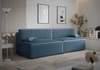 Brandon XL Schlafsofa blau modernes Design und breite Funktionalität dreidimensionalen Stoff mit ausdrucksvollen Streifen