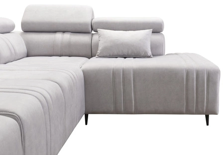 Ecksofa mit Schlaffunktion Castel VI grau-braun links komfortables und elegantes Ecksofa mit zwei Bettkästen