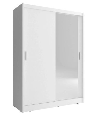 Schiebeschrank Miko 130 cm weiß moderne Garderobe ideal für ein Schlafzimmer Kleiderschrank oder Flur