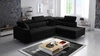 Ecksofa mit Schlaffunktion Nausa III schwarz rechts Samt stilvolles bequemes Ecksofa verstellbare Kopfstützen Bettzeugcontainer