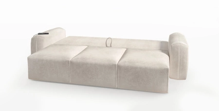 Sofa mit Schlaffunktion Arbon creme bequemes und stilvolles Sofa für das Wohnzimmer weicher Plüschstoff verleiht einzigartigen Charakter