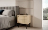 Modesta Eiche linea Nachttisch ideal für ein Schlafzimmer-Set auf hohen Holzbeinen trendigen Farben