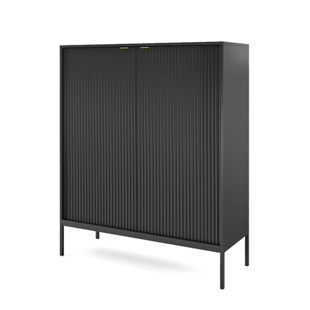 Kommode Lovro 104 cm schwarz modernes Design wird Liebhaber von markanten Interieurs begeistern