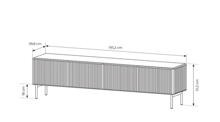 Möbelset Muti beige Designer-Wohnwand auffällige Rillen in den Möbelfronten und Korpus Push-to-Open-System